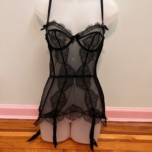 Agent Provocateur black lace basque corset 34C